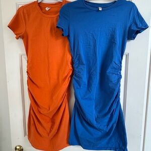 💚 Women's Maxi Dresses - Orange and Blue